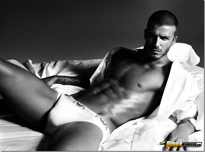 David Beckham shirtless