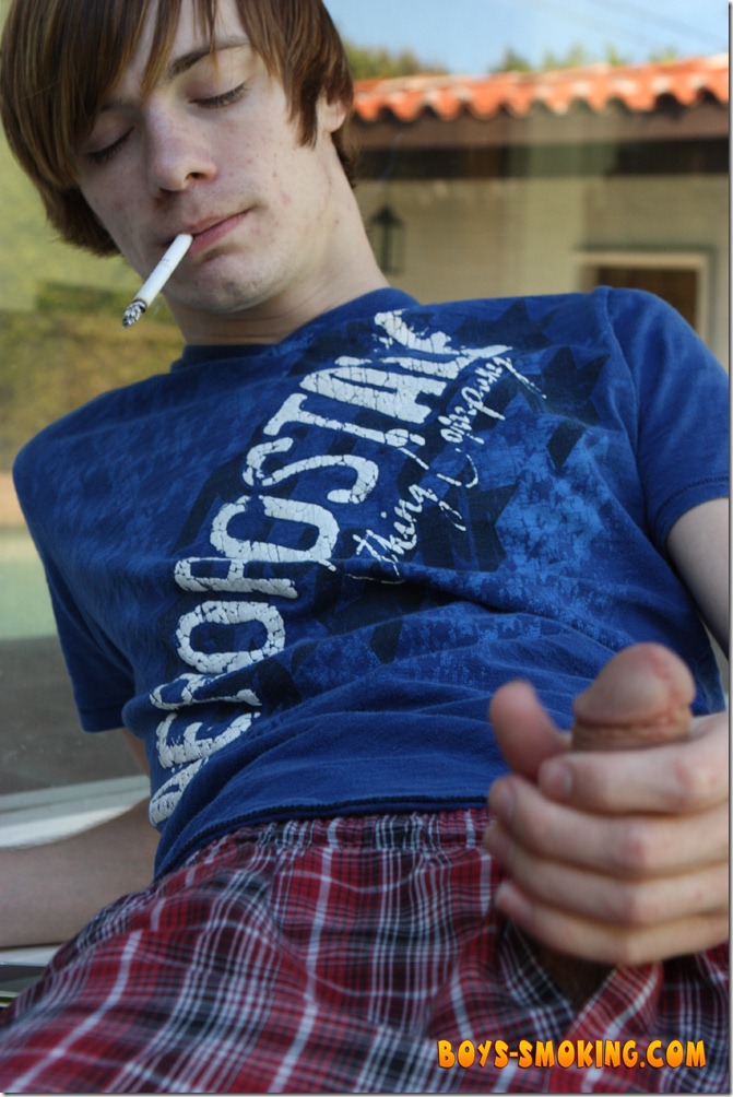 boys smoking - Shy chainsmoking twink Ashton